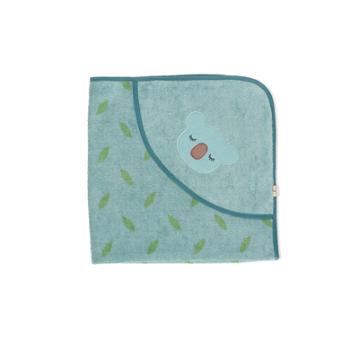 Sterntaler GOTS Ręcznik kąpielowy z kapturem Kalla niebieski melanż 80 x 80 cm