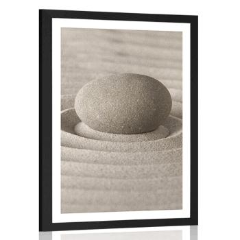 Plakat z passe-partout kamień relaksacyjny - 30x45 black