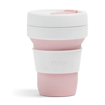 Biało-różowy składany kubek Stojo Pocket Cup Rose, 355 ml