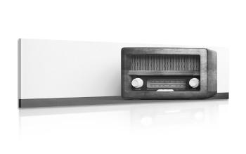 Obraz radio retro w wersji czarno-białej - 135x45