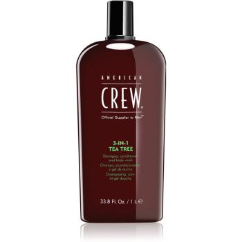 American Crew Hair & Body 3-IN-1 Tea Tree szampon, odżywka do włosów i żel pod prysznic 3w1 dla mężczyzn 1000 ml