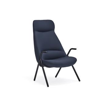 Ciemnoniebieski fotel Teulat Dins, wys. 114 cm