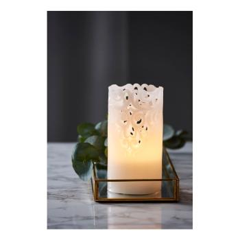 Biała woskowa świeczka LED Star Trading Clary, wys. 15 cm