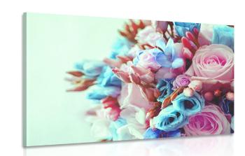 Obraz bukiet róż różnokolorowych - 120x80