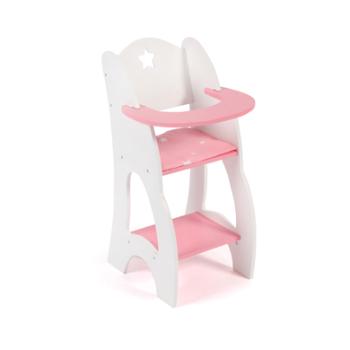Wysokie krzesełko dla lalek BAYER CHIC 2000 - Stars różowe