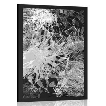 Plakat czarno-biała sztuka abstrakcyjna - 40x60 silver