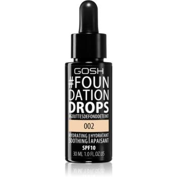 Gosh Foundation Drops lekki make-up w formie kropli SPF 10 odcień 002 Ivory 30 ml