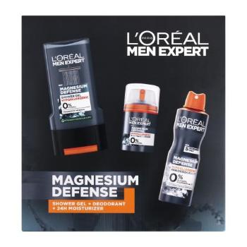 L'Oréal Paris Men Expert Magnesium Defence zestaw Krem do twarzy na dzień 50 ml + dezodorant 150 ml + żel pod prysznic 300 ml dla mężczyzn