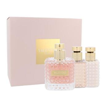 Valentino Valentino Donna zestaw Edp 100 ml + Żel pod prysznic 50 ml + Mleczko do ciała 50 ml dla kobiet Uszkodzone pudełko