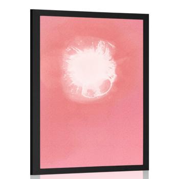 Plakat różowo-biała abstrakcja - 60x90 black