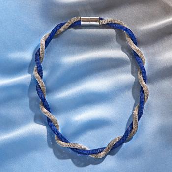 Naszyjnik - niebiesko-srebrny - Rozmiar dł. 48 cm