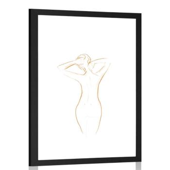 Plakat passepartout kształty kobiecego ciała - 30x45 black