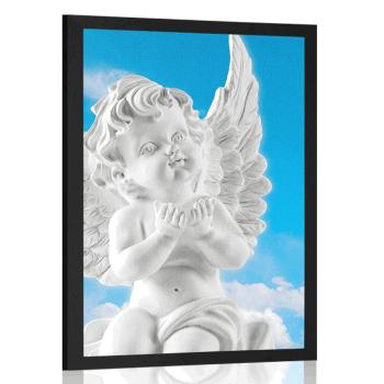 Plakat troskliwy anioł w niebie