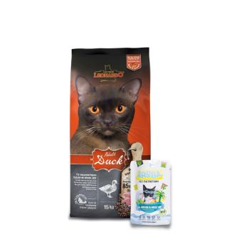 LEONARDO Adult Duck &amp; Rice karma dla kotów z kaczką i ryżem 15 kg + ARUBA Cat Organic 70 g