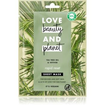 Love Beauty & Planet Rapid Reset Tea Tree Oil & Vetiver maseczka płócienna o działaniu odświeżającym 21 ml