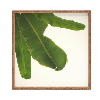 Drewniana taca dekoracyjna Leaf, 40x40 cm