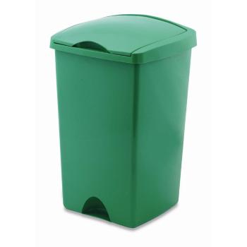 Zielony kosz na śmieci z pokrywą Addis Lift, 50 l