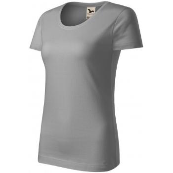T-shirt damski z bawełny organicznej, stare srebro, XL