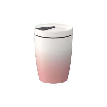 Różowo-biały porcelanowy kubek termiczny Villeroy & Boch Like To Go, 290 ml