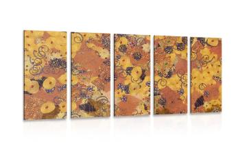 5-częściowy obraz abstrakcja inspirowana G. Klimtem - 100x50