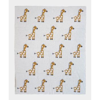 Beżowy bawełniany kocyk dla dziecka 100x80 cm Giraffe - Rocket Baby