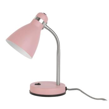 Różowa lampa stołowa Leitmotiv Study, wys. 30 cm