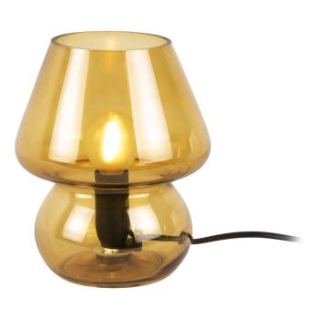 Musztardowa szklana lampa stołowa Leitmotiv Glass, wys. 18 cm