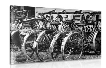 Obraz rowery retro w wersji czarno-białej - 120x80