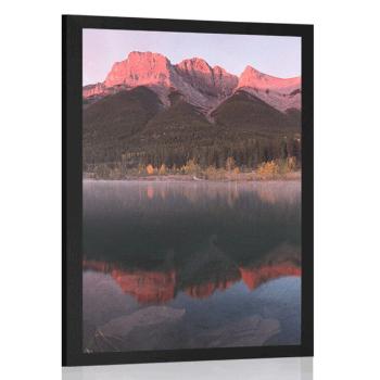Plakat zachód słońca nad Dolomitami - 60x90 black