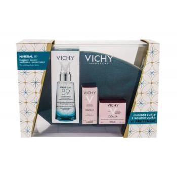 Vichy Minéral 89 zestaw Serum do twarzy 50 ml + Krem na dzień Idéalia 15 ml + Serum do twarzy 3 ml + Kosmetyczka dla kobiet