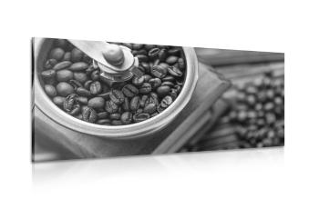Obraz zabytkowy młynek do kawy w wersji czarno-białej - 100x50