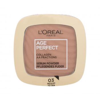 L'Oréal Paris Age Perfect Serum Powder 9 g puder dla kobiet 03 Medium To Tan