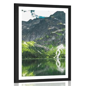 Plakat z passe-partout Morskie oko w Tatrach - 60x90 white