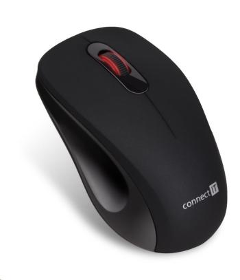 Bezprzewodowa cicha mysz optyczna CONNECT IT &quot;MUTE&quot;, USB, (+ 1x baterie AA bez baterii), czarna