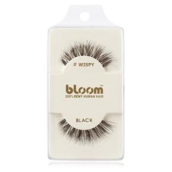 Bloom Natural naklejane sztuczne rzęsy z naturalnych włosów (Wispy, Black) 1 cm
