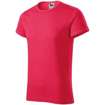 T-shirt męski z podwiniętymi rękawami, czerwony marmur, 3XL