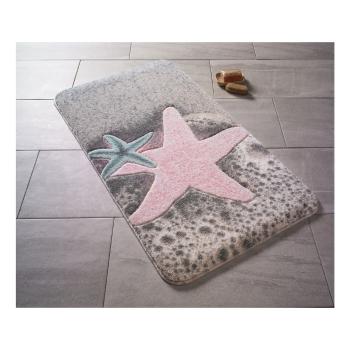 Różowy dywanik łazienkowy we wzory Confetti Bathmats Starfish, 80x140 cm