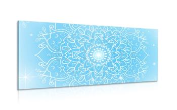 Obraz niebieski kwiat Mandali - 100x50