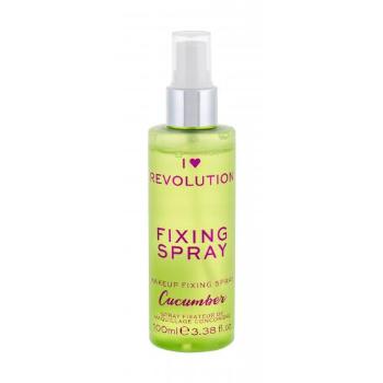 Makeup Revolution London I Heart Revolution Fixing Spray Cucumber 100 ml utrwalacz makijażu dla kobiet
