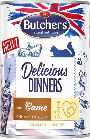 BUTCHER'S Delicious Dinners, karma dla kota, kawałki z dziczyzną w galaretce, 400g