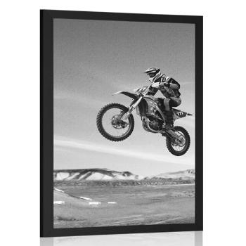 Plakat dla motocyklisów w czerni i bieli - 20x30 white
