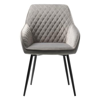 Szare aksamitne krzesło Unique Furniture Milton