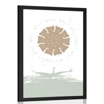 Plakat jezioro łabędzie - 30x45 white
