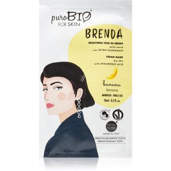 puroBIO Cosmetics Brenda Banana kremowa maseczka nawilżająca z kwasem hialuronowym 10 ml