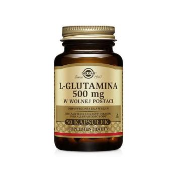 SOLGAR L-Glutamina 500mg - 50vcaps. PLAminokwasy Wolne > Endogenne