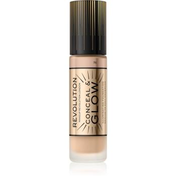 Makeup Revolution Conceal & Glow podkład rozświetlający dający naturalny efekt odcień F6 23 ml