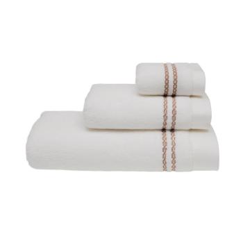 Ręcznik CHAINE 50 x 100 cm Biały / beżowy haft