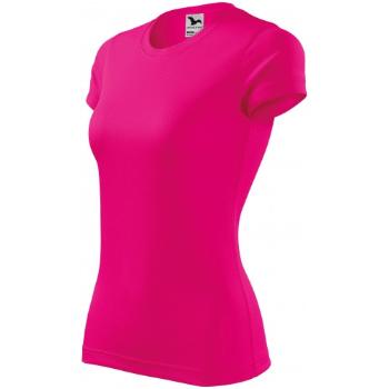 Damska koszulka sportowa, neonowy róż, XL