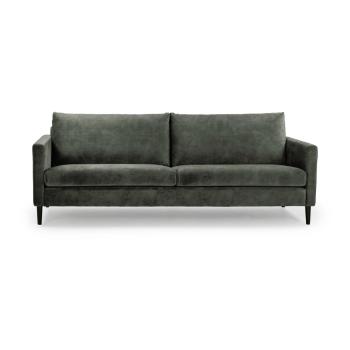 Zielonoszara sofa z aksamitnym obiciem Scandic Adagio, szer. 220 cm