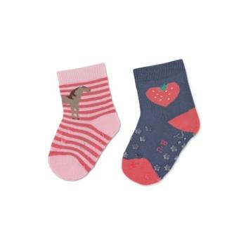 Sterntaler ABS Toddler Socks Double Pack Horse/ Strawberry pink